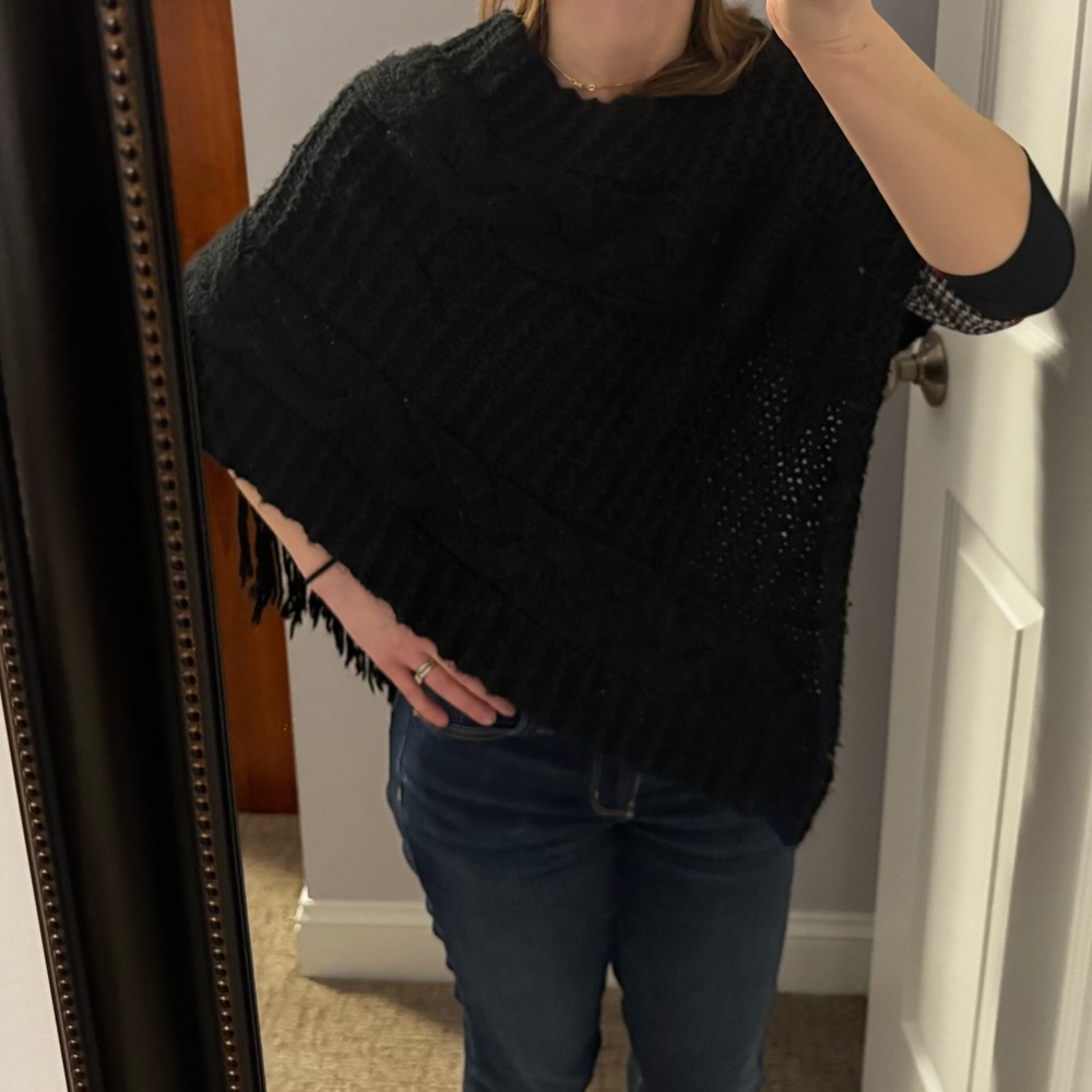 Rue21 Black Knit Poncho